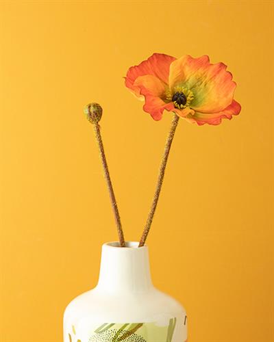 Poppy Изкуствено Цвете Един Стрък 60 см Оранжев