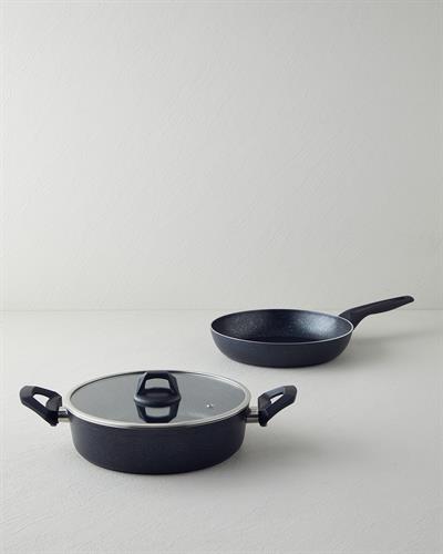 Комплект Тенджери 26-26 см Черен - Сив