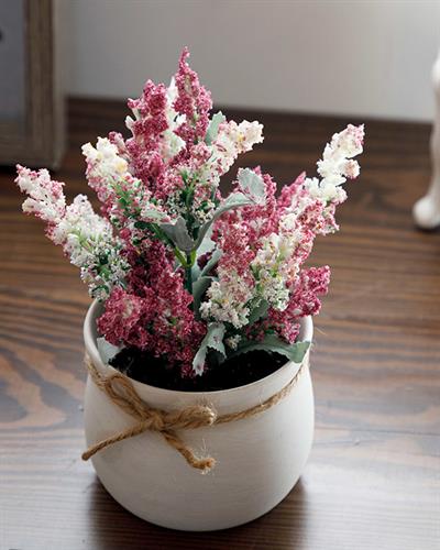 Posy Flowers Изкуствено Цвете Във Ваза Керамика, Люляк., 15 X 15 X 16 Cm