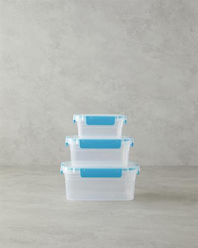 Poul Кутия За Съхранение 3 бр. Пластмаса 15.5x21x 9 см Тюркоаз