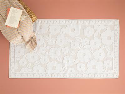 Poulla Килим Памучен, Бяло, 80 X 150 Cm