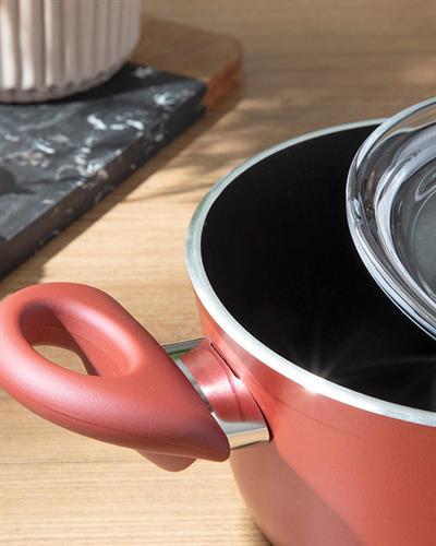 Pretty Мини Тенджера С капак Гранит 14 см. Бордо