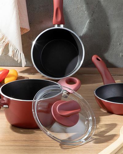 Pretty Мини Тенджера С капак Гранит 14 см. Бордо