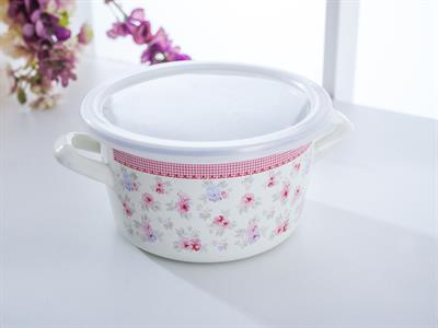 Pretty Rose ТЕНДЖЕРА ЗА ПЪРЖЕНЕ С капак Емайлиран 18 cm Pink