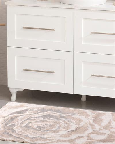 Pretty Rose Постелка За Баня Памучен флош 60x90 см Розов - Сив - Кремав