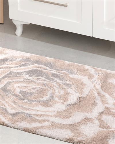 Pretty Rose Постелка За Баня Памучен флош 60x90 см Розов - Сив - Кремав