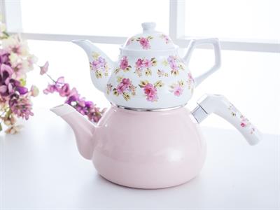 Pretty Roses ЧАЙНИК Емайлиран 2L Pink