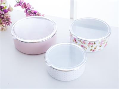 Pretty Roses КУТИЯ ЗА СЪХРАНЕНИЕ 3 бр. Емайлиран 3lÃ¼ Pink