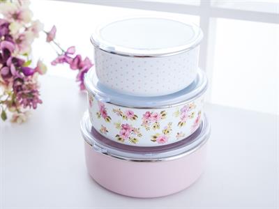 Pretty Roses КУТИЯ ЗА СЪХРАНЕНИЕ 3 бр. Емайлиран 3lÃ¼ Pink