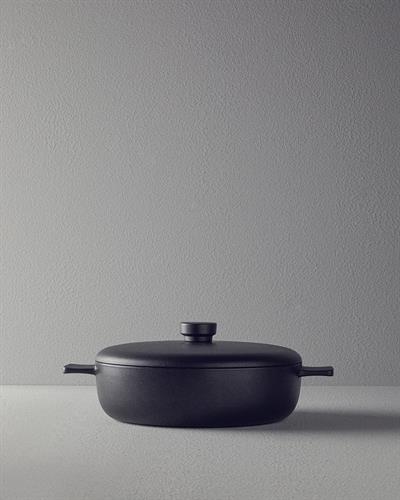 Prime Cast Aluminum Flat Pan 28 cm Black