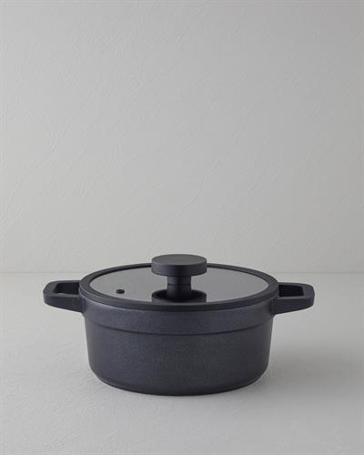 Тенджера Дълбок Алуминиева отливка 24 см Черен