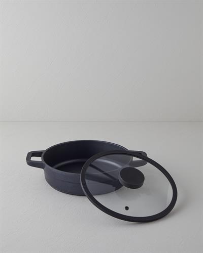 Тенджера Плитък Алуминиева отливка 26 см Черен