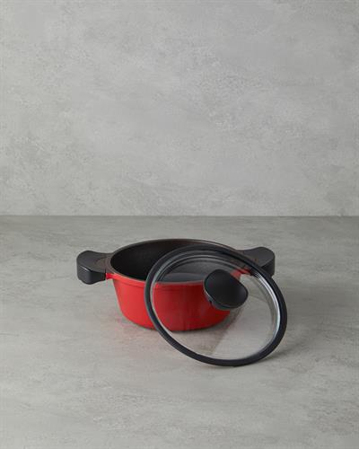 Prime Red Love Тенджера Дълбок Алуминиева отливка 20 см Червен