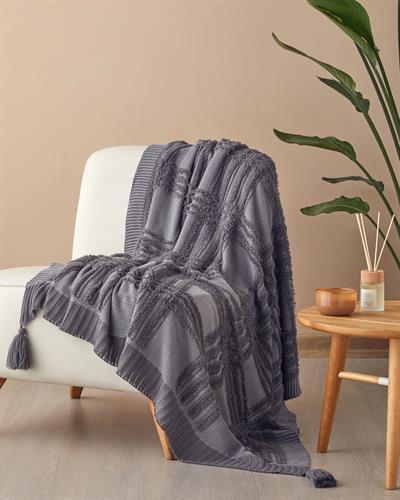 Prisman Шал За Диван 130x170 см Антрацит