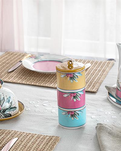 Protea Кутия За Съхранение 3 Бр., New Bone China, Розово, 0