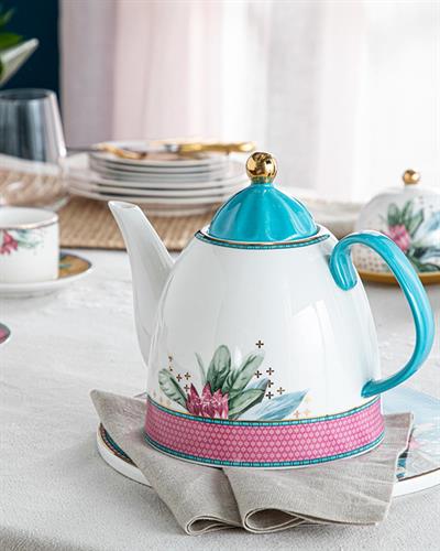 Protea New Bone China Pot 1,5 LT Pink-Blue