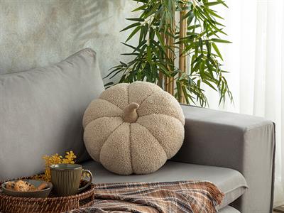 Pumpkin Декоративна Възглавница Шерпа 30 см Бежов