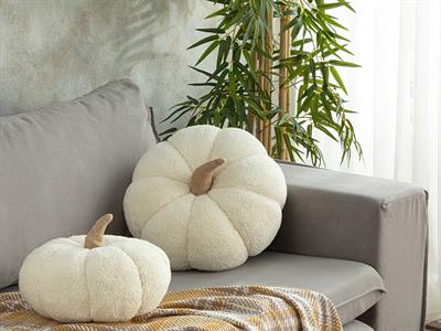 Pumpkin sherpa Decorative Cushion 30 cm Ecru