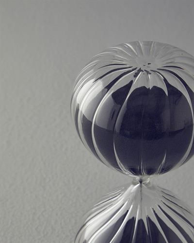 Pumpkin Пясъчен Часовник 45 Мин., Стъкло, Черно, 10 X 10 X 20 Cm