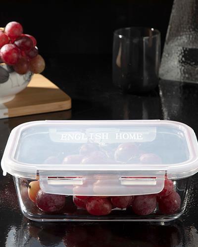 Pure Кутия За Съхранение Правоъгълен Стъкло 1000 мл Бордо