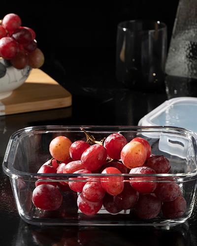 Pure Кутия За Съхранение Правоъгълен Стъкло 1000 мл Бордо