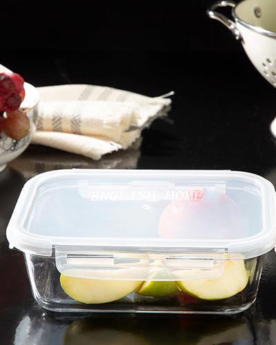 Pure Кутия За Съхранение Правоъгълен Стъкло 1000 мл Морскосин