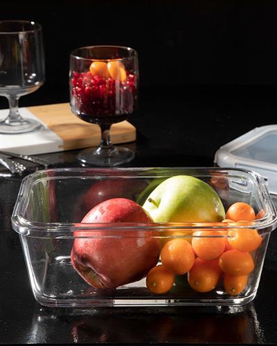 Pure Кутия За Съхранение Правоъгълен Стъкло 1500 мл Бордо