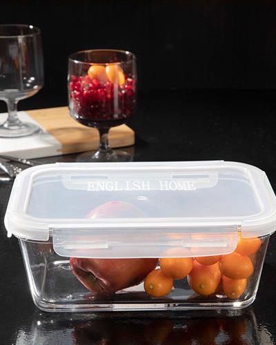 Pure Кутия За Съхранение Правоъгълен Стъкло 1500 мл Бордо