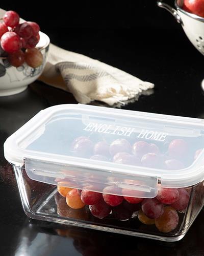 Pure Кутия За Съхранение Правоъгълен Стъкло 1500 мл Морскосин