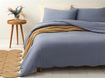 Pure СПАЛНО БЕЛЬО КОМПЛЕ Двоен човек Памучен 200x220 cm Син