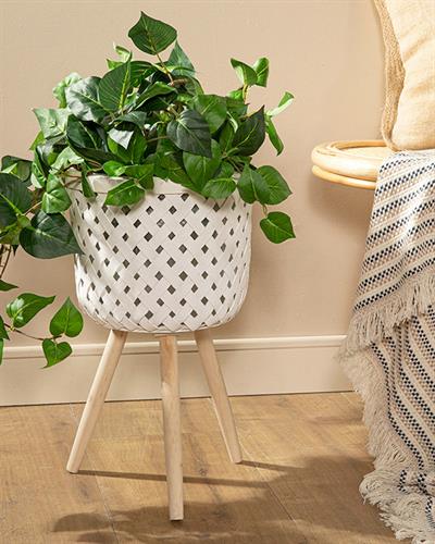 Pure Саксия 27x27x46 см Бял