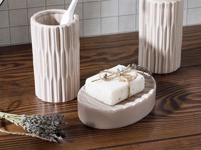 Pure КОМПЛЕКТ ЗА БАНЯ 3 бр. Керамичен 17,5x11,9x12,5 cm Light Gray