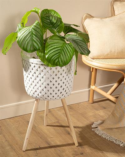 Pure Саксия 33x33x60 см Бял