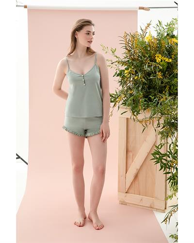 Pure Basic Комплект Пижама Дамски, Вискоза, Мента, L