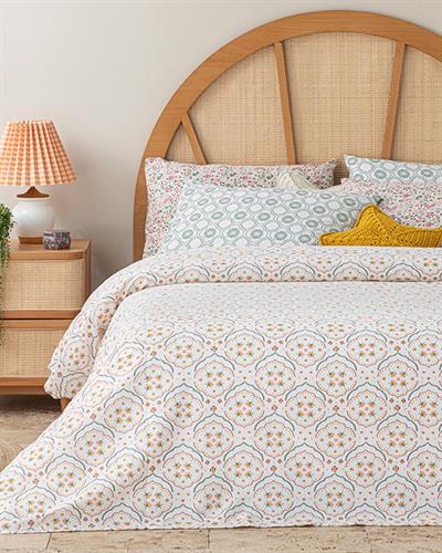 Pure Bouquets Пике Единичен Размер, Отпечатан, Розово, 150 X 220 Cm