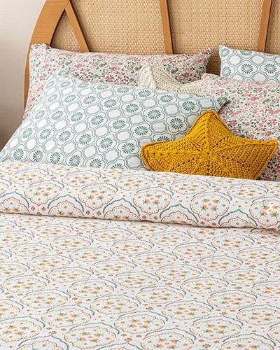 Pure Bouquets Пике King Size, Отпечатан, Розово, 240 X 220 Cm