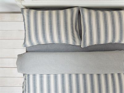 Pure Cotton СПАЛНО БЕЛЬО КОМПЛЕ Двоен човек Памучна боядисана прежда 200x220 cm Син