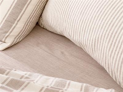 Pure Cotton СПАЛНО БЕЛЬО КОМПЛЕ Двоен Памучна боядисана прежда 200x220 cm Beige