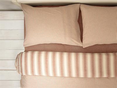 Pure Cotton СПАЛНО БЕЛЬО КОМПЛЕ Кing size Памучна боядисана прежда 240x220 cm Cinnamon