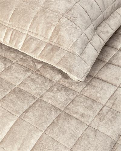 Pure Elegancy Комплект Кувертюра За Легло Двоен Кадифе Ватиран 240x260 см Кремав