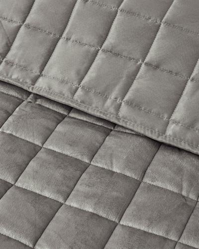 Pure Elegancy Комплект Кувертюра За Легло Двоен Кадифе Ватиран 240x260 см Сив