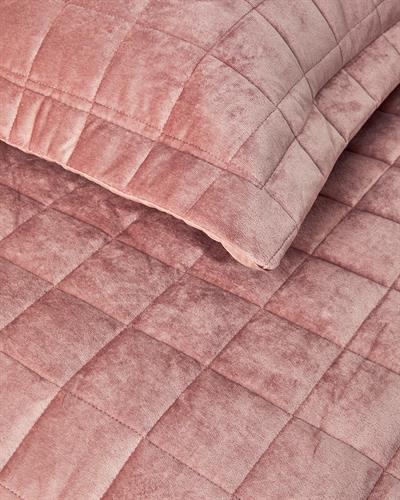 Pure Elegancy Комплект Кувертюра За Легло Двоен Кадифе Ватиран 240x260 см Пепел от рози