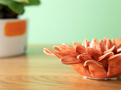 Pure Flowers Декоративен Предмет Оранжево,, 15 X 15 X 5 Cm