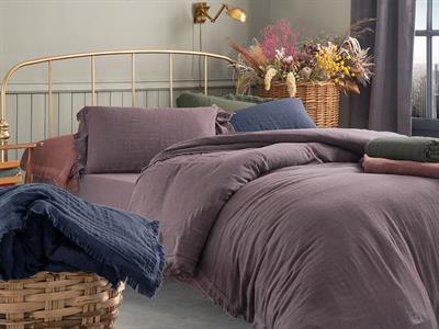 Pure Folk СПАЛНО БЕЛЬО КОМПЛЕ Двоен муселин 200x220 cm Dark Stone