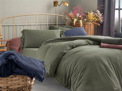 Pure Folk СПАЛНО БЕЛЬО КОМПЛЕ Кing size муселин 240x220 cm Sage Green