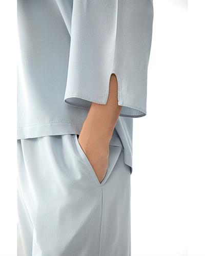 Pure Viscose Women Pajama Set L Blue