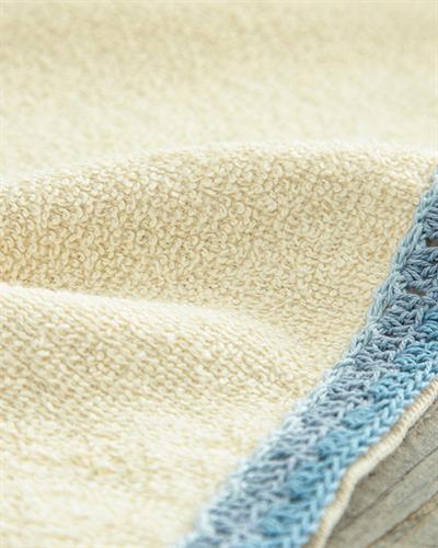 Pure Lace Хавлии За Ръце С Крошета, Памучен, Екру-Синьо, 30 X 40 Cm