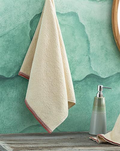 Pure Lace Хавлия За Лице С Крошета, Памучен, Екру-Лилаво, 50 X 70 Cm