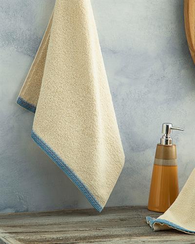 Pure Lace Хавлия За Лице С Крошета, Памучен, Екру-Синьо, 50 X 70 Cm