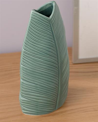 Pure Leaves Ваза 11x7x20 см Зелен
